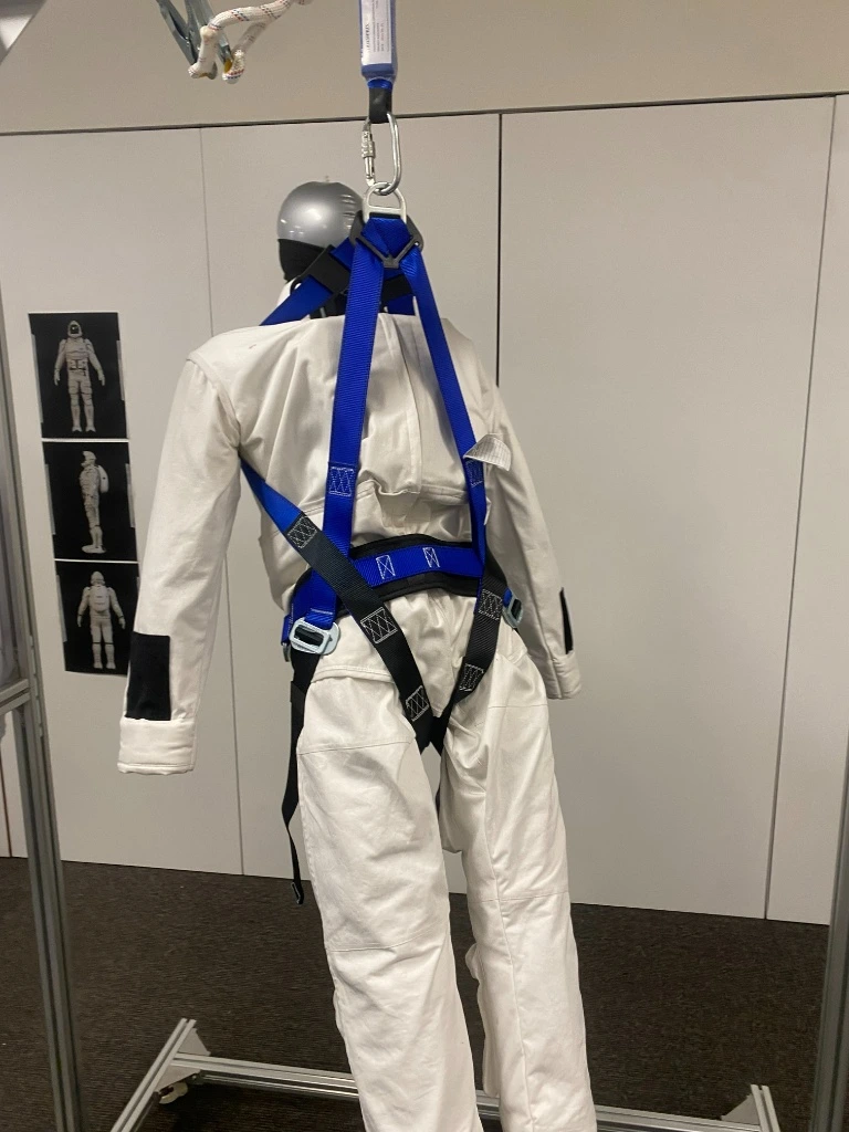 Rear view of SUITRIX rig showing instrumentation routing and data acquisition headers